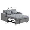 Modern Velvet Loveseat Futon Sofa Couch w/Pullout Bed,Small Love Seat Lounge Sofa with adjustable Reclining Backrest,Toss Pillows, Pockets