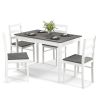 5-Piece Wooden Dining Set with Rectangular Table and 4 Chairs