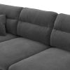 [VIDEO provided][New]110*62" Modern Convertible Sectional Sofa,L-shaped Reversible Couch Set with Free Pillows