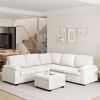 [VIDEO provided] [New] 84*84" Modern Velvet Sectional Sofa Set,Large U Shaped Upholstered Corner Couch with Ottoman,Armrest Pillow