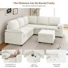 [VIDEO provided] [New] 84*84" Modern Velvet Sectional Sofa Set,Large U Shaped Upholstered Corner Couch with Ottoman,Armrest Pillow