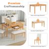 Farmhouse 6-Piece Dining Table Set with Storage Table, Kitchen Table Set with Drawer, Storable Bench and Upholstered Dining Chairs