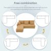 [VIDEO provided][New]87*61"Modern L-shaped Corduroy Sofa with Reversible Chaise,4-seat Upholstered Sectional Indoor Furniture