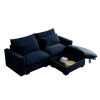 Sectional Sofa Comfy Corduroy Couch for Living Room with Pillows and Round Armrests