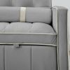 Modern 55.5" Pull Out Sleep Sofa Bed 2 Seater Loveseats Sofa Couch with side pockets