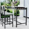 Kitchen Table Set, Dining Table and Chairs for 2, 3 Piece Dining Room Table Set with 2 Upholstered Chairs, Bar Dining Table Set for Small Spaces