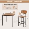 5 Pieces Industrial Dining Table Set with Counter Height Table and 4 Bar Stools