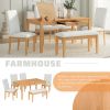 Farmhouse 6-Piece Dining Table Set with Storage Table, Kitchen Table Set with Drawer, Storable Bench and Upholstered Dining Chairs