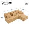 [VIDEO provided][New]87*61"Modern L-shaped Corduroy Sofa with Reversible Chaise,4-seat Upholstered Sectional Indoor Furniture