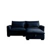 Sectional Sofa Comfy Corduroy Couch for Living Room with Pillows and Round Armrests