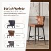 28inch Counter Height Bar Stools Set of 2, Modern Bar Upholstered Chairs with PU Leather, Metal Footrest and Frame for Kitchen Island, Bar Table