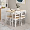 5-Piece Wooden Dining Set with Rectangular Table and 4 Chairs