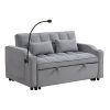 Modern Velvet Loveseat Futon Sofa Couch w/Pullout Bed,Small Love Seat Lounge Sofa with adjustable Reclining Backrest,Toss Pillows, Pockets