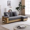 Convertible Sleeper Sofa Couch,Multifunctional Double Folding Sofa Bed,Storage Ottoman and Sofa arm with box and drawer