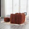 Soft Bean Bag Chair with High Resilient Foam(Chips)for living room and bedroom,Comfortable Square Lazy Sofa with Footstool, Cover for Adults to Gaming