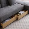 Convertible Sleeper Sofa Couch,Multifunctional Double Folding Sofa Bed,Storage Ottoman and Sofa arm with box and drawer