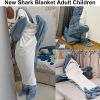 Shark Onesie Blanket For Adults, Shark Blanket Hoodie, Shark Blanket Super Soft Cozy Flannel, Boys Girls Cosplay Costume Sleeping Bag For Night