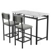 Kitchen Table Set, Dining Table and Chairs for 2, 3 Piece Dining Room Table Set with 2 Upholstered Chairs, Bar Dining Table Set for Small Spaces