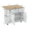 Multi-Functional Kitchen Island Cart with 2 Door Cabinet and Two Drawers,Spice Rack, Towel Holder, Wine Rack