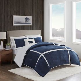 Plush to Sherpa Comforter Set (Color: as Pic)