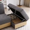 Convertible Sleeper Sofa Couch,Multifunctional Double Folding Sofa Bed,Storage Ottoman and Sofa arm with box and drawer